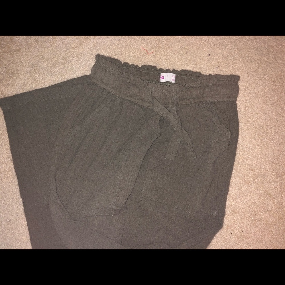 Dark green flow pants